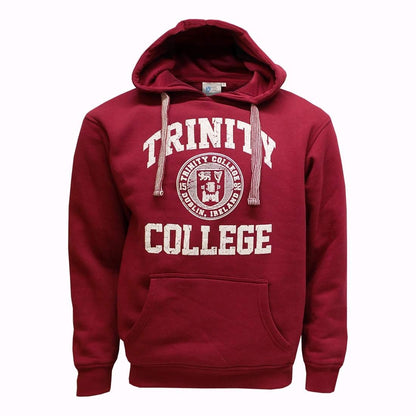 Trinity College Dublin Crest Hoody Burgundy & White
