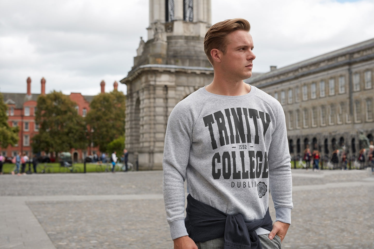Trinity College Dublin Sweatshirt Marl Grey