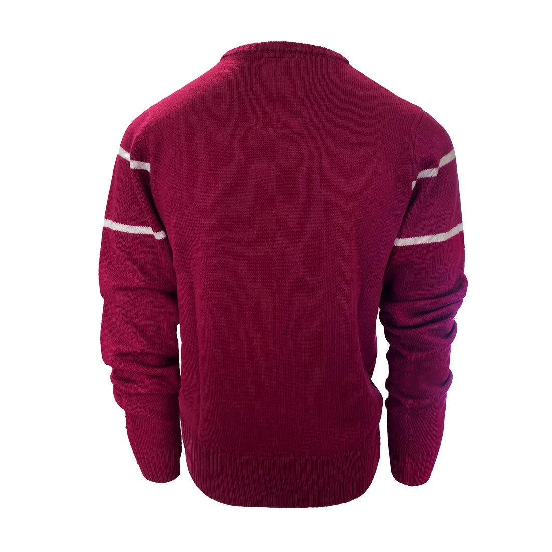 Trinity Jacquard Knitted Jumper - Burgundy & Cream