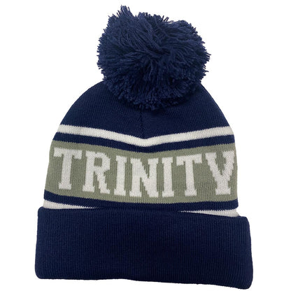 Trinity Turn-Up Bobble Hat - Navy & Grey