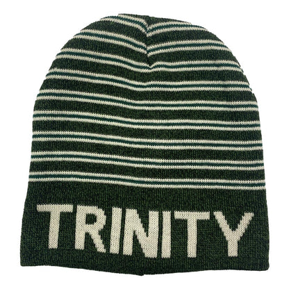 BOTTLE GREEN/NATURAL TRINITY STRIPE GRINDLE BEANIE HAT