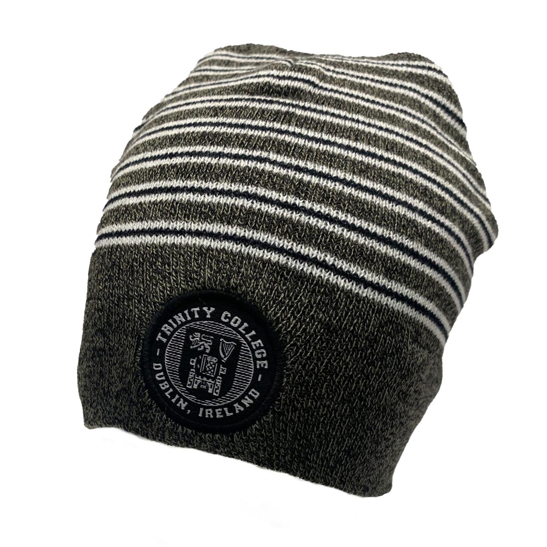 Trinity Stripe Grindle Beanie - Grey & White