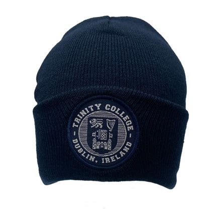 Trinity Crest Turn Up Beanie - Navy