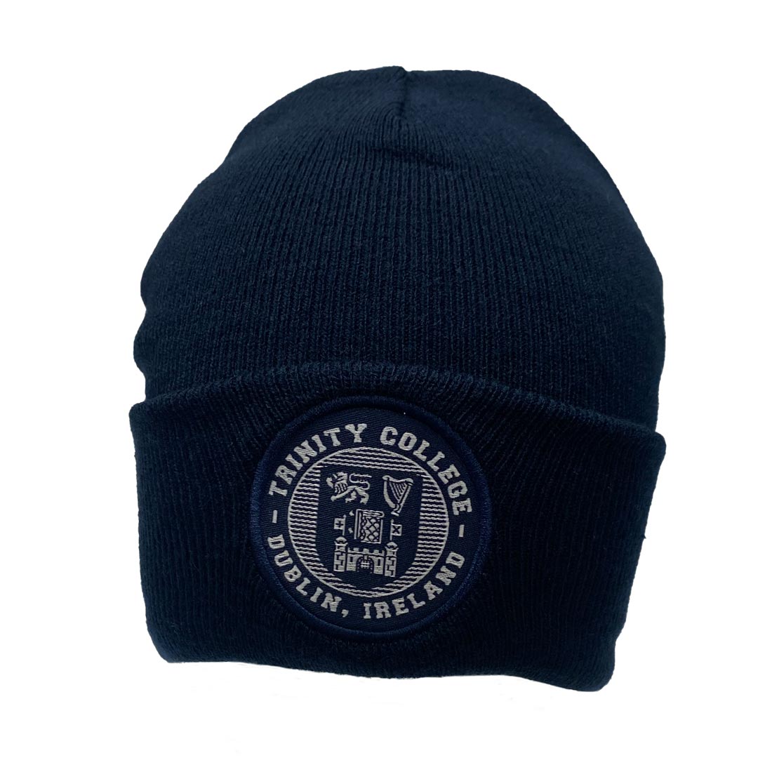 Trinity Crest Turn Up Beanie - Navy