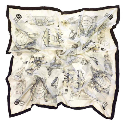 Trinity College Dublin Silk Scarf Cream & Black