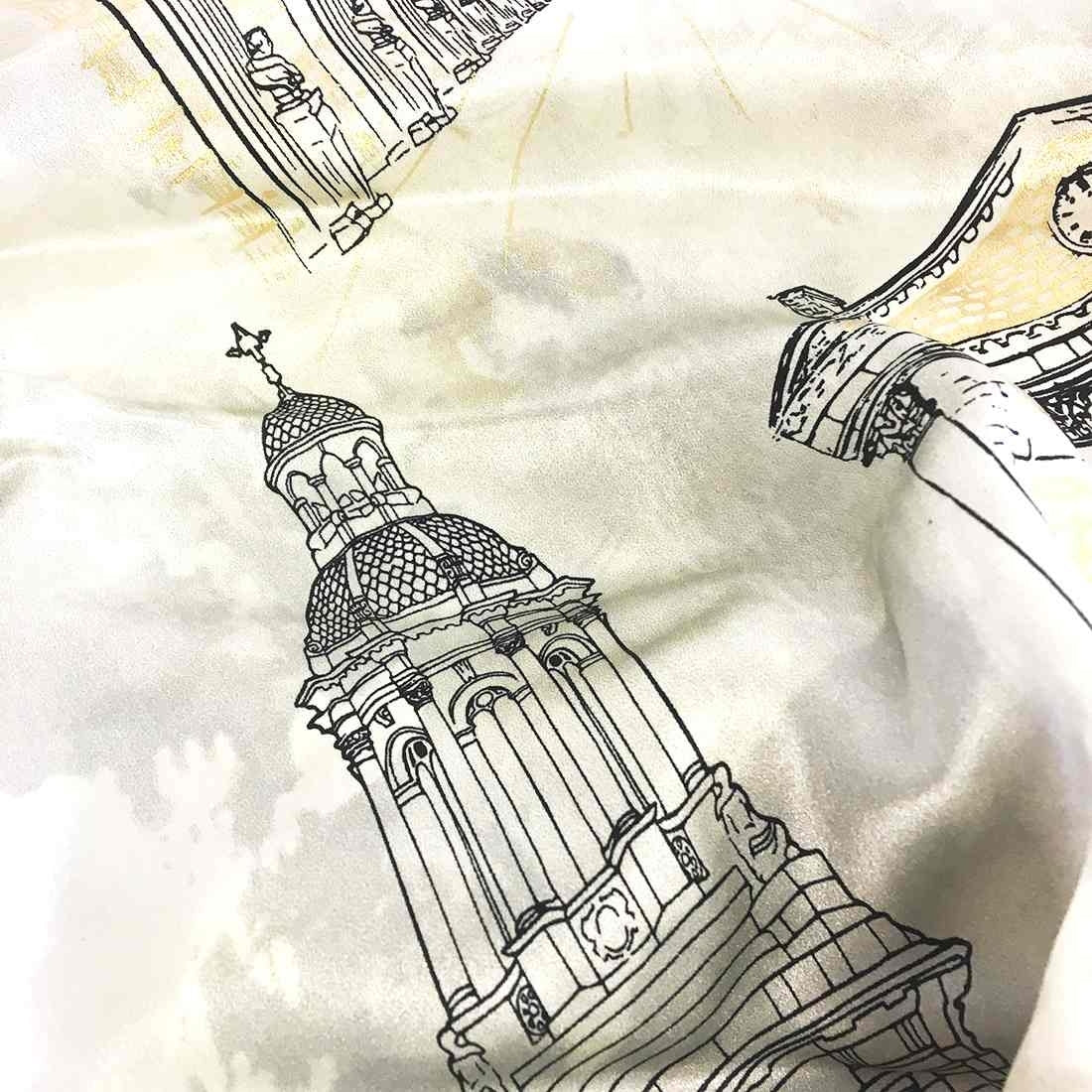 Trinity College Dublin Silk Scarf Cream & Black