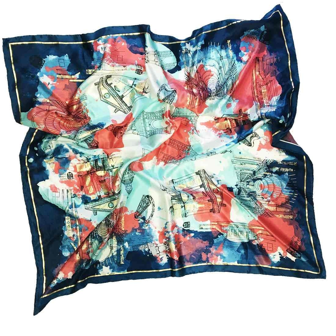 Trinity College Dublin Silk Scarf Navy & Coral
