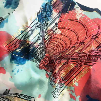 Trinity College Dublin Silk Scarf Navy & Coral