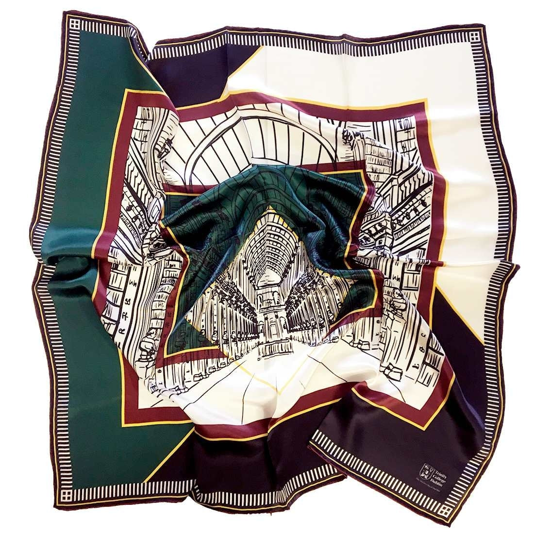 Trinity College Dublin Long Room Architecture Silk Scarf
