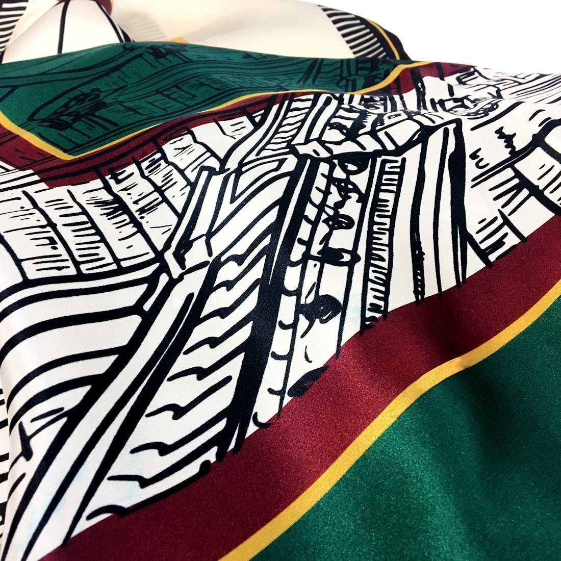 Trinity College Dublin Long Room Architecture Silk Scarf