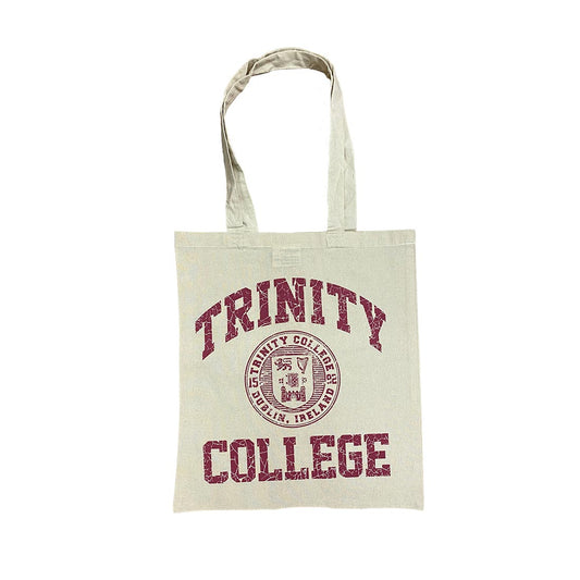 Trinity College Tote Bag - Distressed Burgundy Print